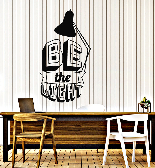 Vinyl Wall Decal Quote Be The Light Lettering Living Room Interior Stickers Mural (g6256)