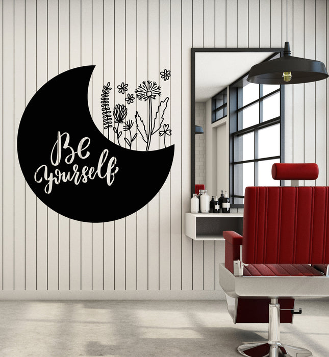Autocollant mural en vinyle avec phrase inspirante Soyez vous-même Art floral Autocollants d'intérieur Mural (g6948)