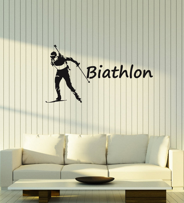 Vinyl Wall Decal Biathlete Biathlon Winter Sport Room Decor Art Stickers Mural (ig5601)