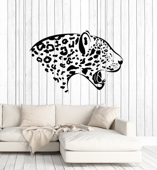 Vinyl Wall Decal Leopard Jaguar Big Cat Head Predator Wild Animal Stickers Mural (g2016)