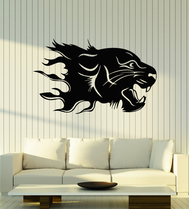 Vinyl Wall Decal Abstract Animal Predator Leopard Big Cat Head Stickers Mural (g3597)