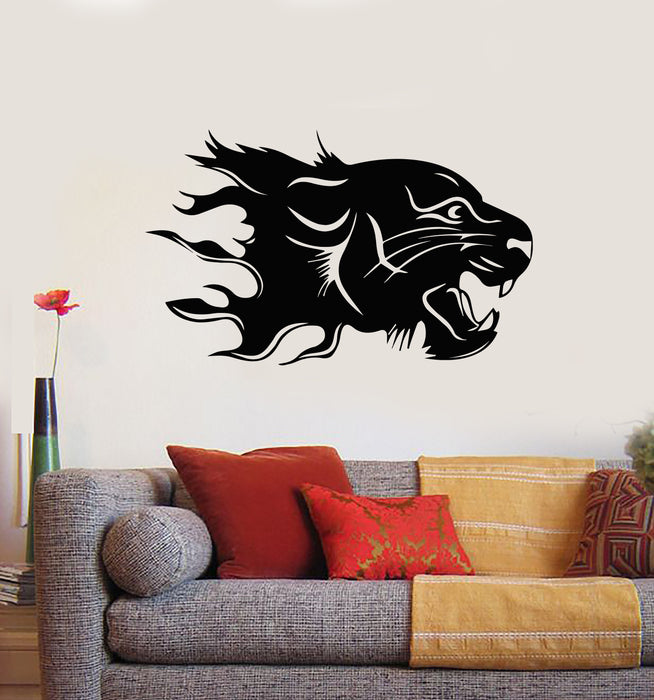 Vinyl Wall Decal Abstract Animal Predator Leopard Big Cat Head Stickers Mural (g3597)