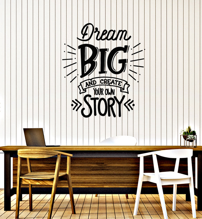 Vinyl Wall Decal Quote Big Dream Lettering Words Room Stickers Mural (g4130)