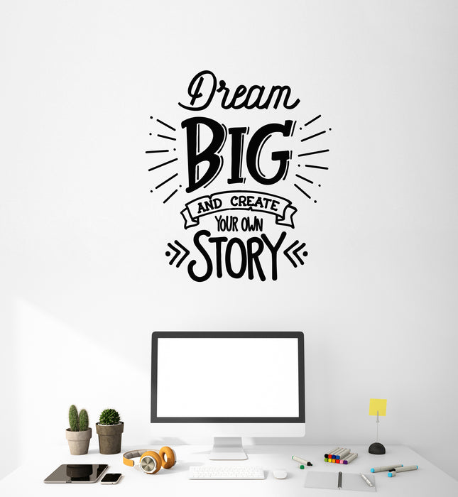 Vinyl Wall Decal Quote Big Dream Lettering Words Room Stickers Mural (g4130)