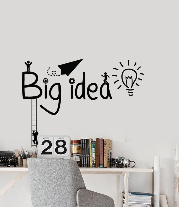 Vinyl Wall Decal Big Idea Workplace Office Work Bulb Stairs Stickers Mural (g3326)