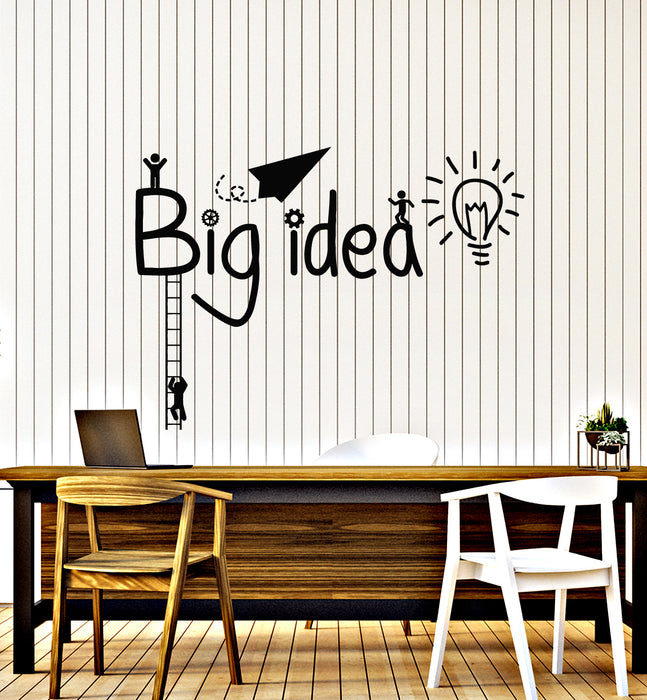 Vinyl Wall Decal Big Idea Workplace Office Work Bulb Stairs Stickers Mural (g3326)