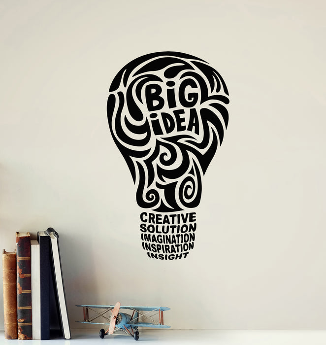 Vinyl Wall Decal Big Idea Creative Solution Imagination Inspiration Insight Stickers Mural (g6439)