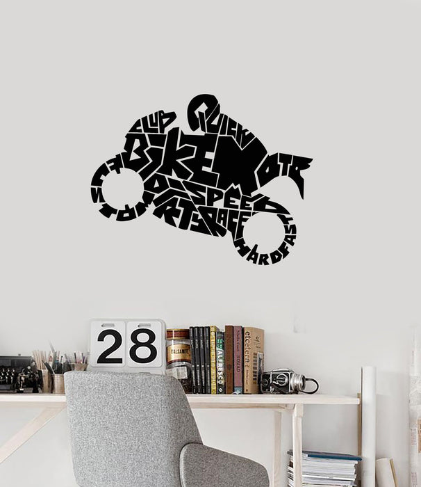 Vinyl Wall Decal Biker Words Motorcycle Extreme Sports Teen Room Interior Stickers Mural (ig5715)