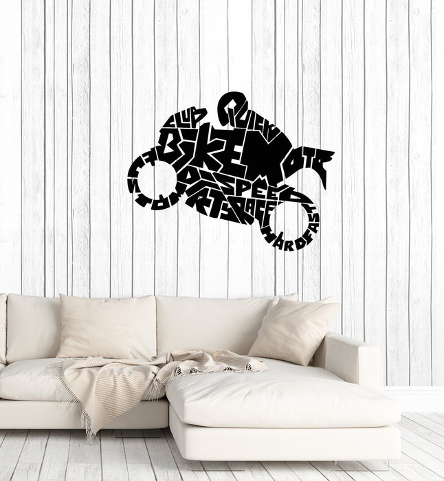 Vinyl Wall Decal Biker Words Motorcycle Extreme Sports Teen Room Interior Stickers Mural (ig5715)