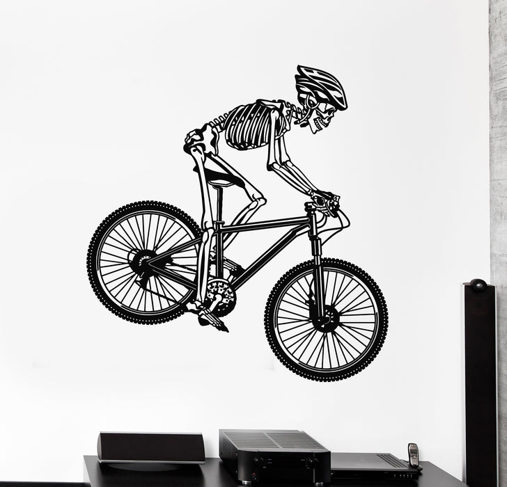 Vinyl Wall Decal Speed Skull Motorcycle Biker Driver Garage Stickers Mural (g5369)