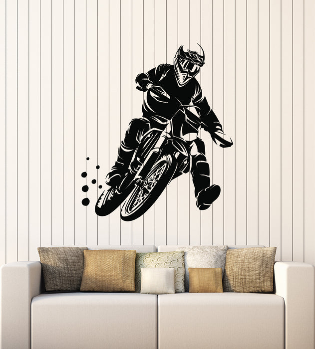 Vinyl Wall Decal Motocross Speed Extreme Sports  Bike Biker  Stickers Mural (g6002)