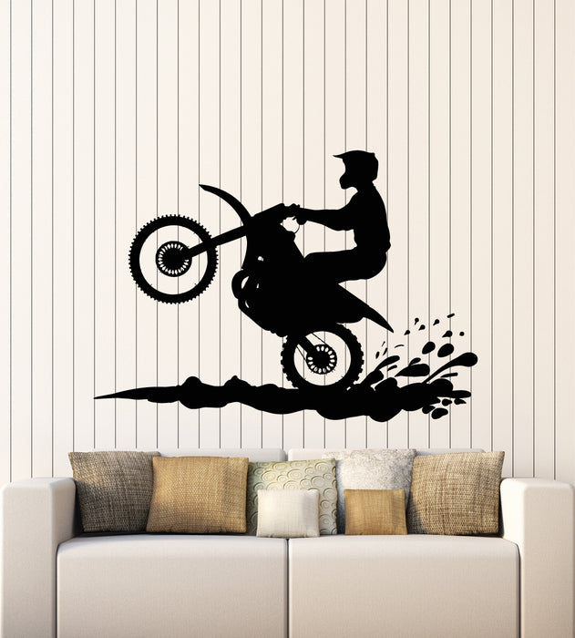 Vinyl Wall Decal Motorsport Motorcycle Speed Bike Biker Stickers Mural (g6139)