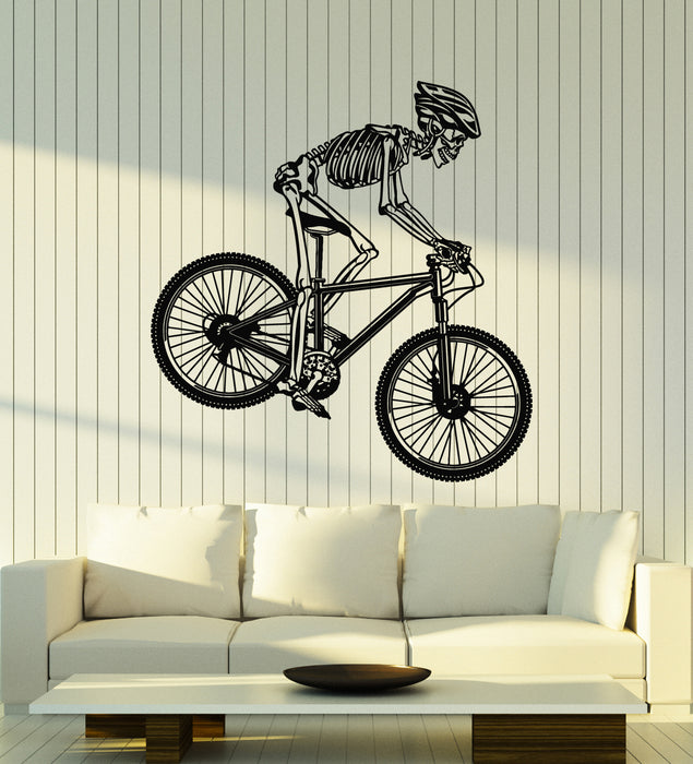 Vinyl Wall Decal Speed Skull Motorcycle Biker Driver Garage Stickers Mural (g5369)