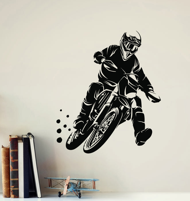 Vinyl Wall Decal Motocross Speed Extreme Sports  Bike Biker  Stickers Mural (g6002)