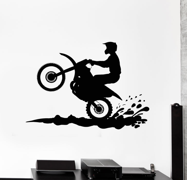 Vinyl Wall Decal Motorsport Motorcycle Speed Bike Biker Stickers Mural (g6139)