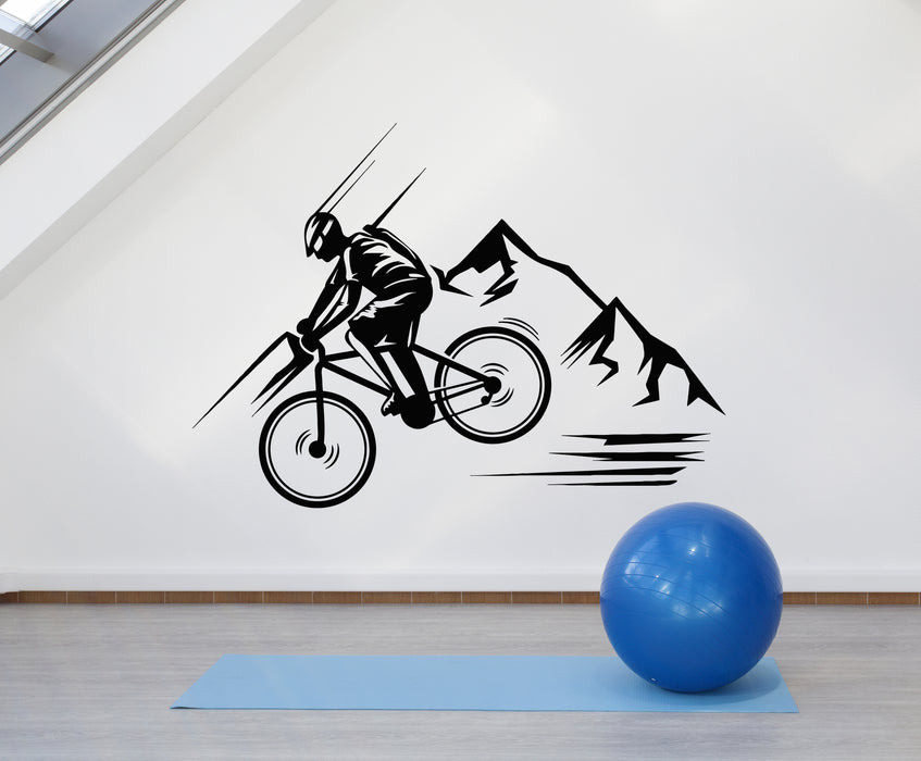 Vinyl Wall Decal Mountain Bike Extreme Sport Bike Racer Decor Stickers Mural (g6092)