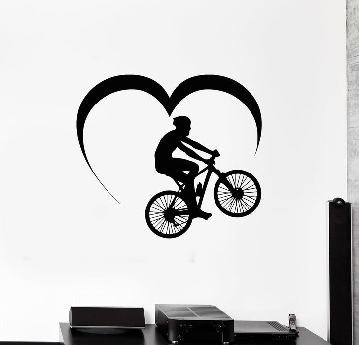 Vinyl Wall Decal Cyclist Bicycle Bike Extreme Sport Love Stickers Mural (g6145)
