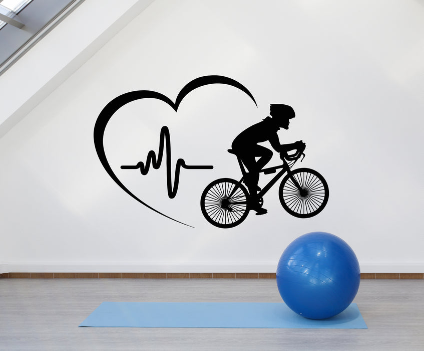 Vinyl Wall Decal Cardio Bicycle Race Cycling Cyclist Bike Decor Stickers Mural (g6155)
