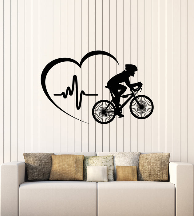 Vinyl Wall Decal Cardio Bicycle Race Cycling Cyclist Bike Decor Stickers Mural (g6155)