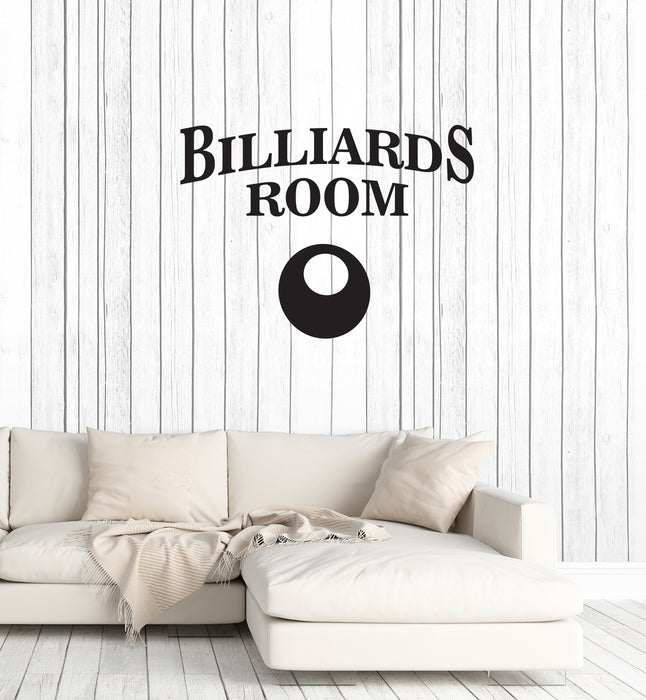 Vinyl Wall Decal Billiards Room Club Poolroom Man Cave Decor Stickers Mural (ig6076)