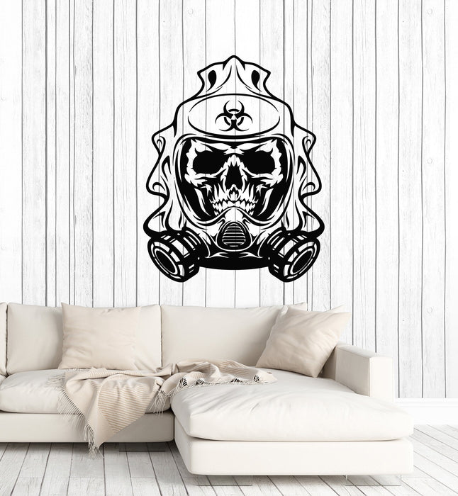 Vinyl Wall Decal Biohazard Skull Gas Mask Room Decoration Art Stickers Mural (ig5622)