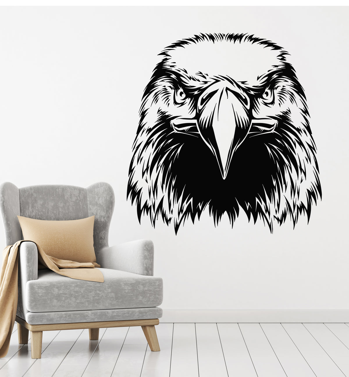 Vinyl Wall Decal Eagle Tribal Head Bird Home Decor Room Interior Stick ...