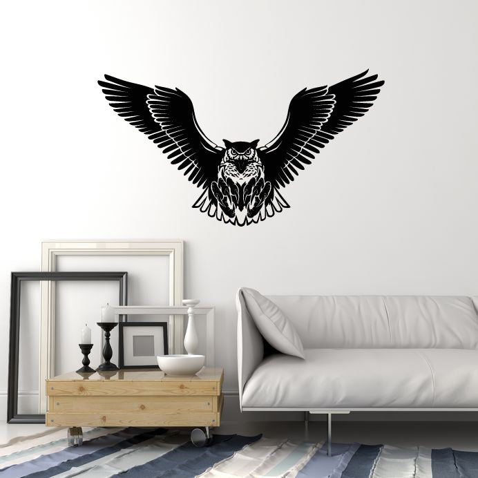 Vinyl Wall Decal Owl Predatory Bird Tribal Decor Room Home Stickers Mural (g929)