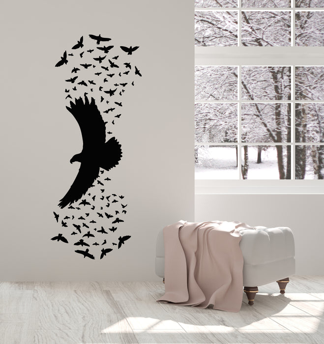 Vinyl Wall Decal Birds Flying Patterns Black Raven Gothic Style Stickers Mural (g1348)