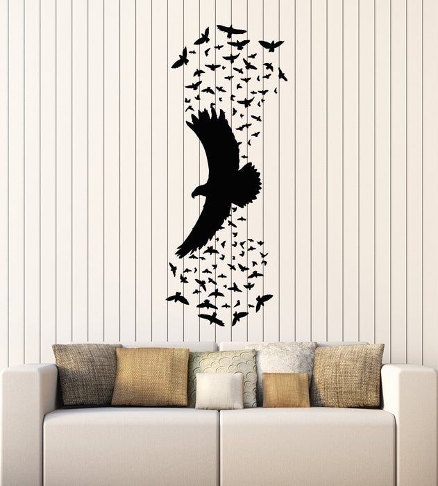 Vinyl Wall Decal Birds Flying Patterns Black Raven Gothic Style Stickers Mural (g1348)