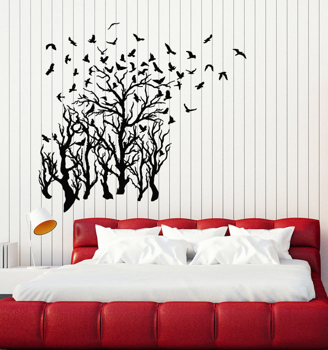 Vinyl Wall Decal Branch Patterns Birds Tree Forest Autumn Home Room Stickers Mural (g3318)