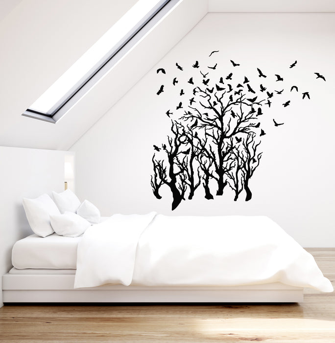 Vinyl Wall Decal Branch Patterns Birds Tree Forest Autumn Home Room Stickers Mural (g3318)