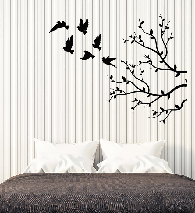 Vinyl Wall Decal Birds Tree Branch Living Room Home Design Stickers Mural (g7550)