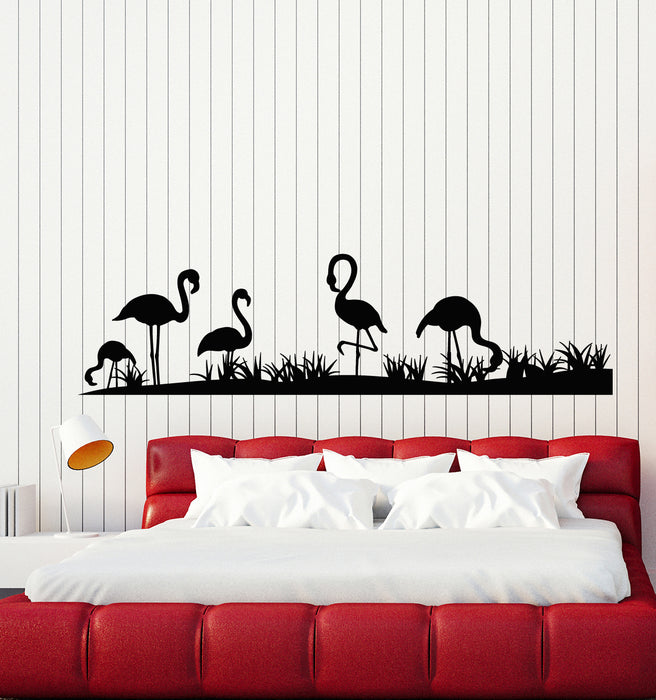 Vinyl Wall Decal Tropical Beach Flamingo Birds Patterns Bedroom Stickers Mural (g3979)