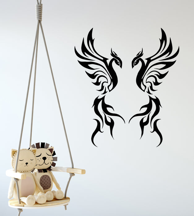 Vinyl Wall Decal Fairy Couple Birds Mythology Decoration Stickers Mural (g6180)