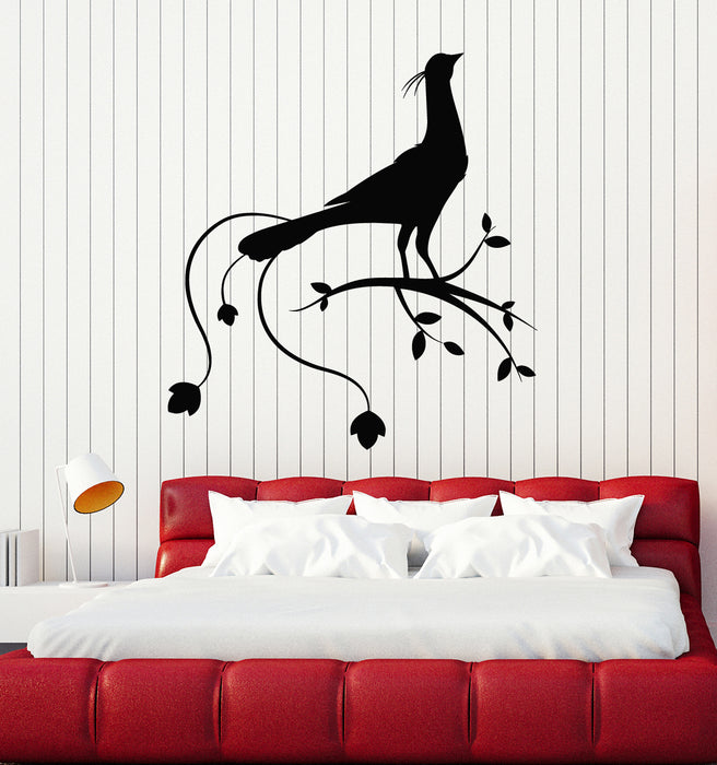Vinyl Wall Decal Pheasant Bird Amazing Peacock Tree Branch Stickers Mural (g5060)