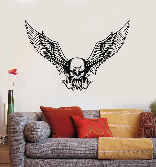 Vinyl Wall Decal Bald Eagle Bird Tribal Symbol Wings Flying Stickers Mural (g5706)