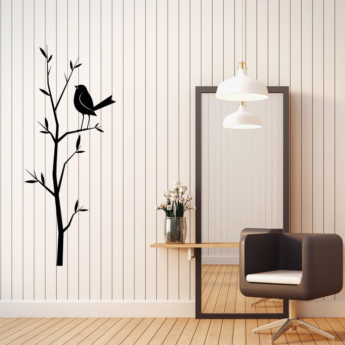 Vinyl Wall Decal Silhouette Bird On Tree Branch Home Interior Stickers Mural (g8234)