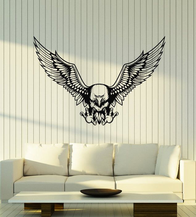 Vinyl Wall Decal Bald Eagle Bird Tribal Symbol Wings Flying Stickers Mural (g5706)