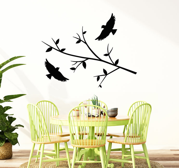 Vinyl Wall Decal Birds Tree Branch Freedom Bedroom Art Stickers Mural (g6225)