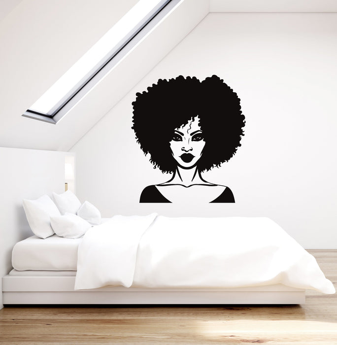 Beautiful Black Lady Vinyl Wall Decal Woman Beauty Salon Art Decor Stickers Mural (ig5293)