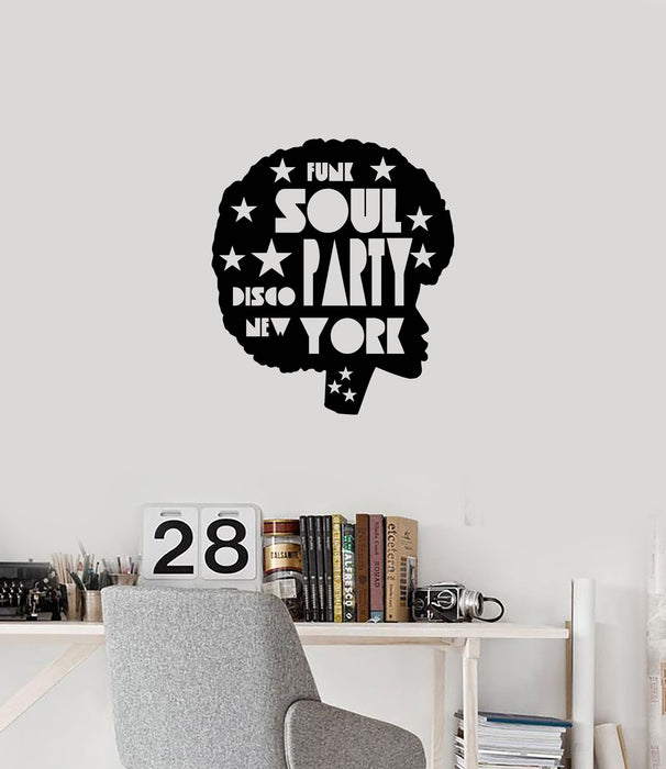 Vinyl Wall Decal Afro Hippie Lady Music Musical Art Girl Room Home Interior Stickers Mural (ig5906)