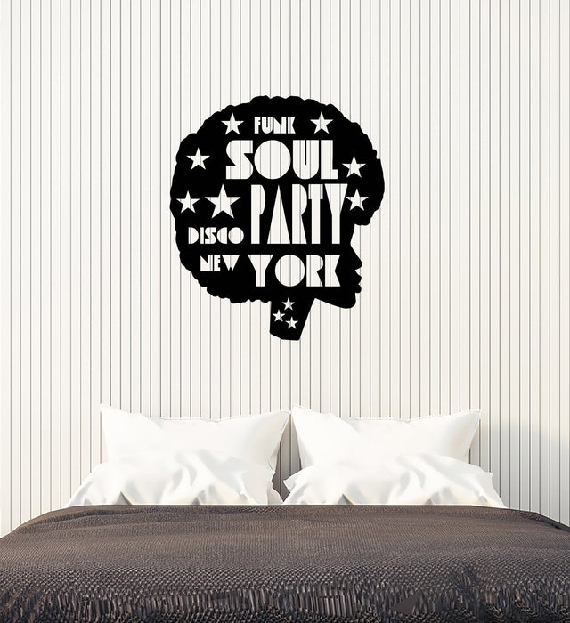 Vinyl Wall Decal Afro Hippie Lady Music Musical Art Girl Room Home Interior Stickers Mural (ig5906)