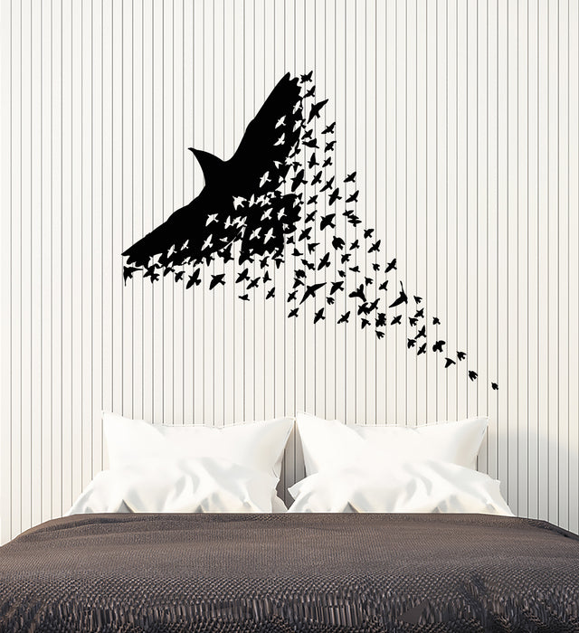 Vinyl Wall Decal Abstract Black Raven Birds Patterns Gothic Style  Stickers Mural (g3870)
