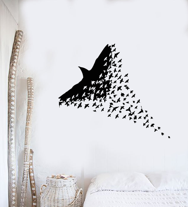 Vinyl Wall Decal Abstract Black Raven Birds Patterns Gothic Style  Stickers Mural (g3870)