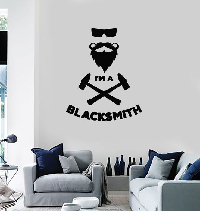 Vinyl Wall Decal I Am Blacksmith Metalwork Forging Metal Stickers Mural (g3581)