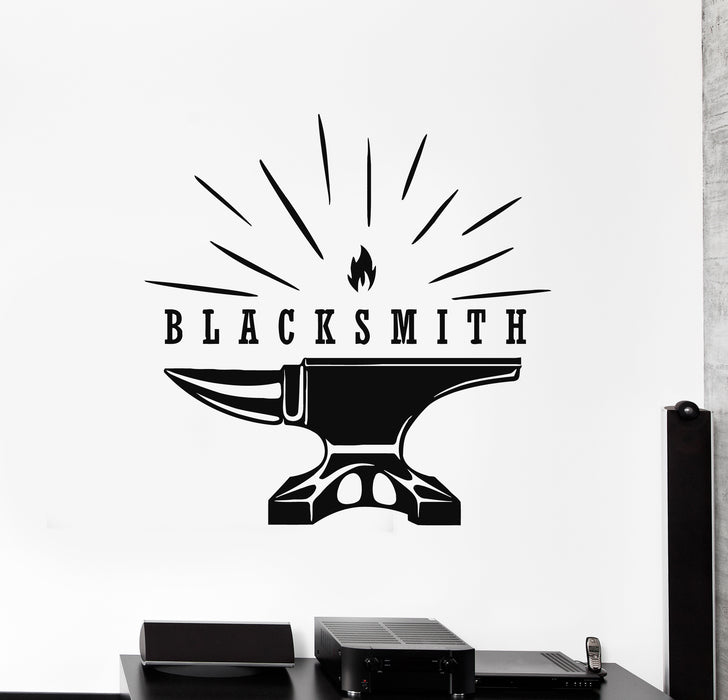 Vinyl Wall Decal Blacksmith Custom Anvil Forging Metal Iron Work Stickers Mural (g5003)