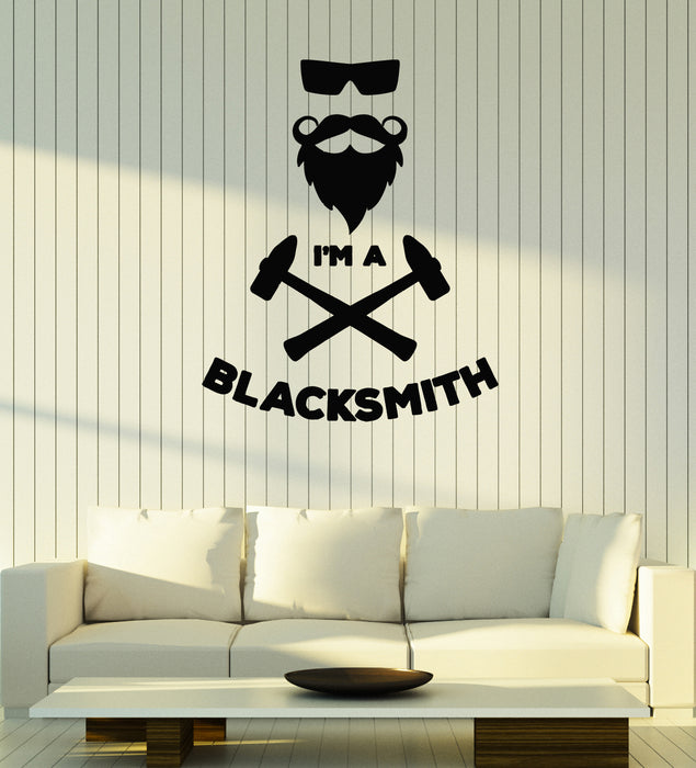 Vinyl Wall Decal I Am Blacksmith Metalwork Forging Metal Stickers Mural (g3581)