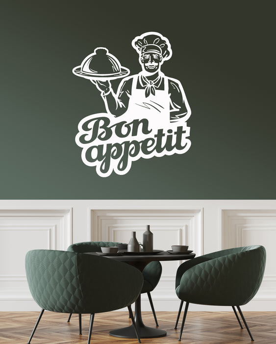 Vinyl Wall Decal Chef Bon Appetit Restaurant Cafe Kitchen Dining Room Stickers Mural (ig6026)
