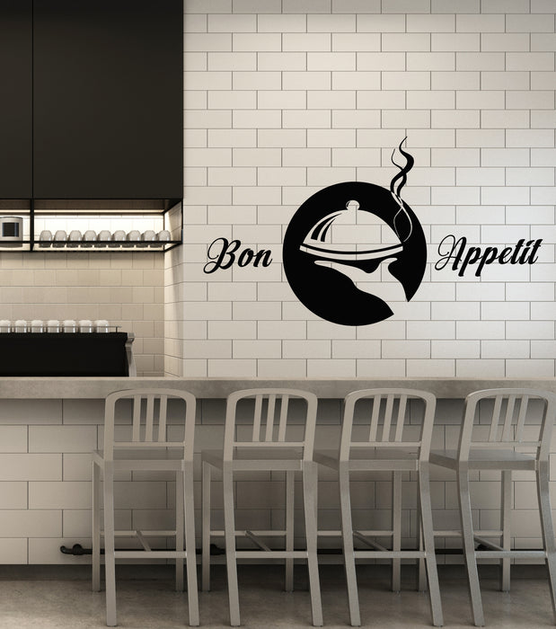 Vinyl Wall Decal Kitchen Bon Appetit Cook Chef Quote Dining Room Stickers Mural (g5997)