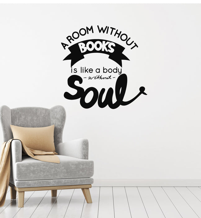 Vinyl Wall Decal Book Quote Saying Reading Corner Library Room Interior Stickers Mural (ig5834)
